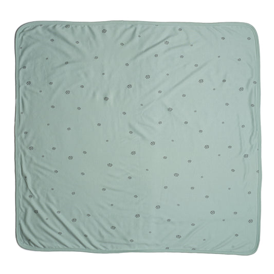 Baby Blanket - Sage with Cotton Bloom