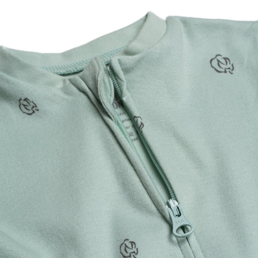 Overall Jumpsuit - Sage with Cotton Bloom