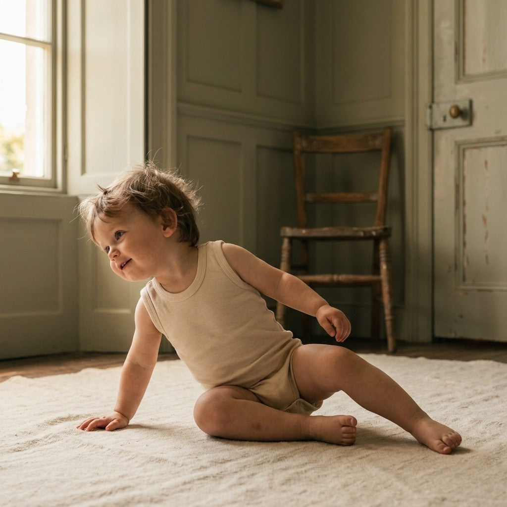 Caico Cotton lifestyle — Baby Vest Bodysuit Alabaster