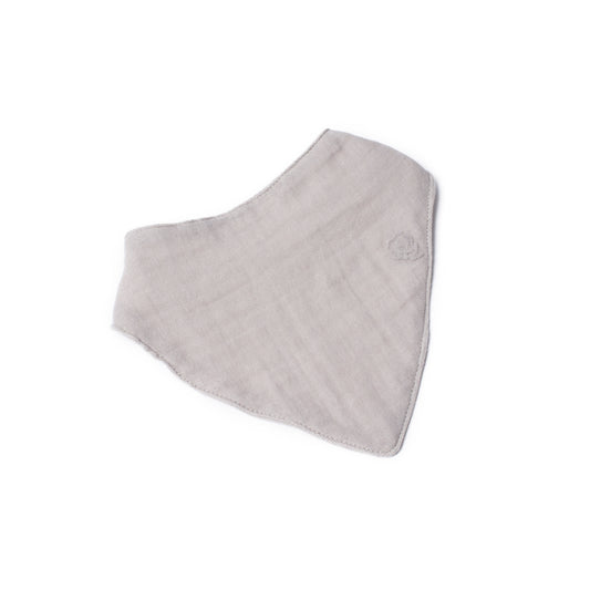 Baby bib in rocky stone organic Egyptian cotton, front view