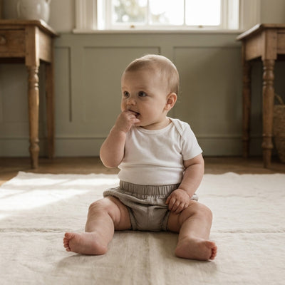 Caico Cotton lifestyle — Baby Bloomers Rocky Stone