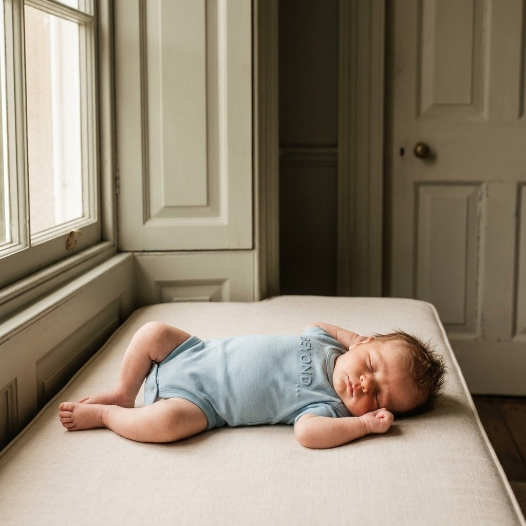 Caico Cotton lifestyle — Baby Short Sleeve Bodysuit Dusky Blue