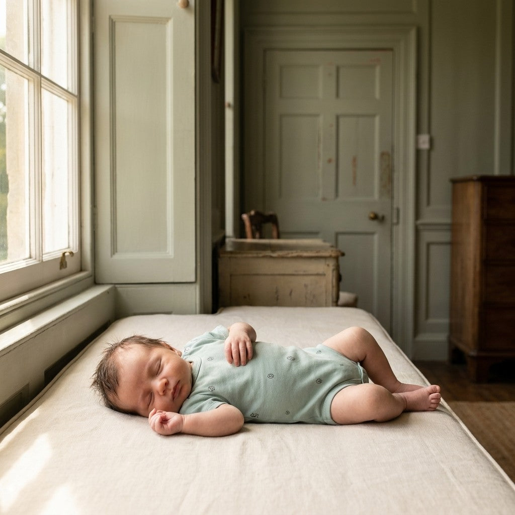 Caico Cotton lifestyle — Newborn Sage Cotton Bloom Short Sleeve