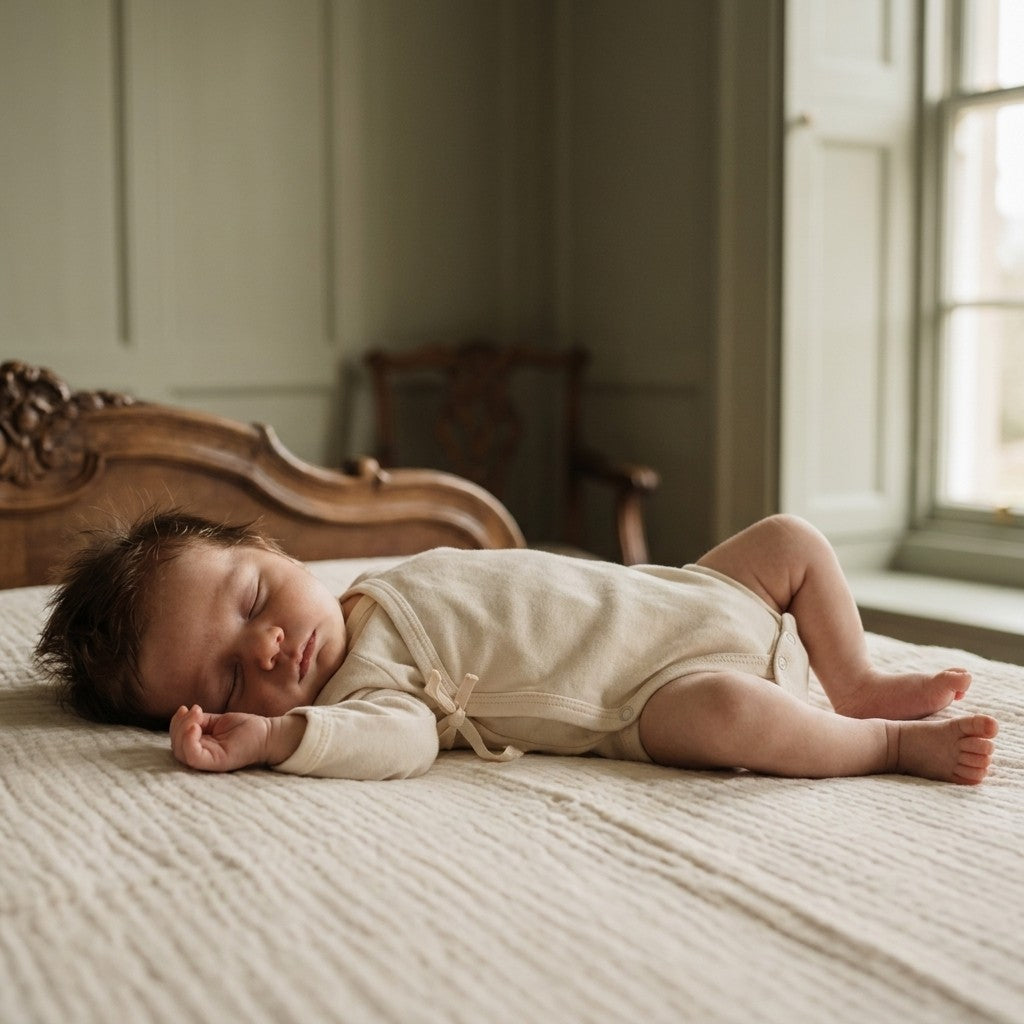 Caico Cotton lifestyle — Baby Wrap Bodysuit Alabaster
