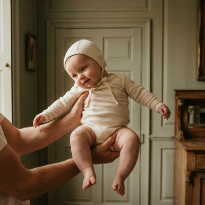 Caico Cotton lifestyle — Baby Bonnet Alabaster