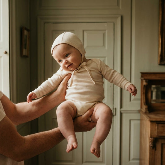 Caico Cotton lifestyle — Baby Bonnet Alabaster