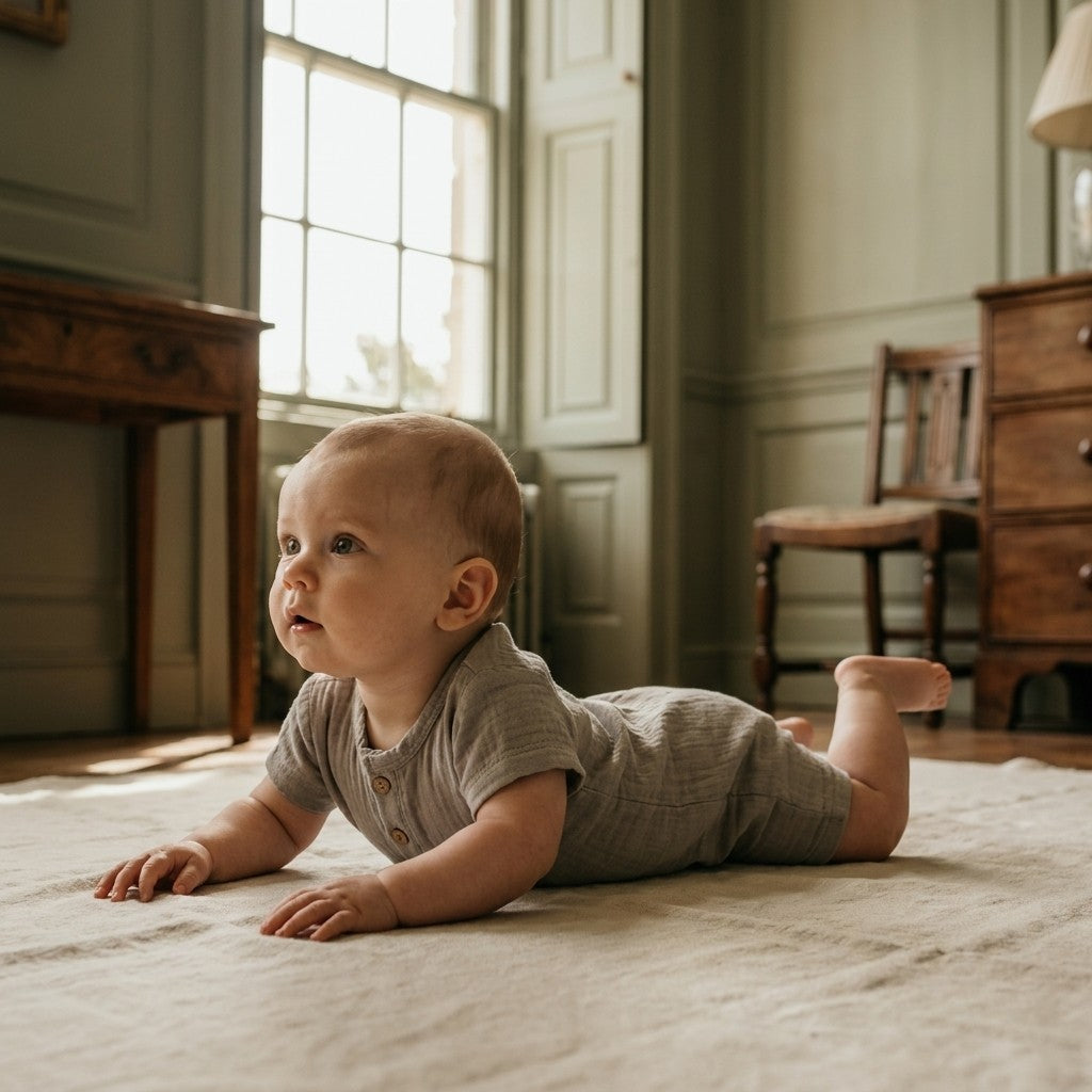 Caico Cotton lifestyle — Baby Romper Rocky Stone