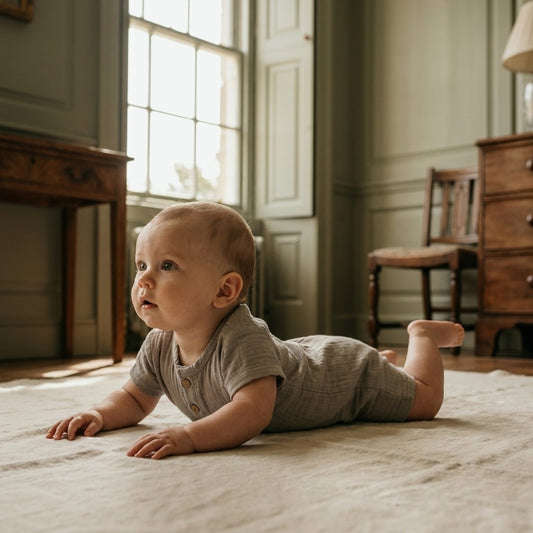 Caico Cotton lifestyle — Baby Romper Rocky Stone