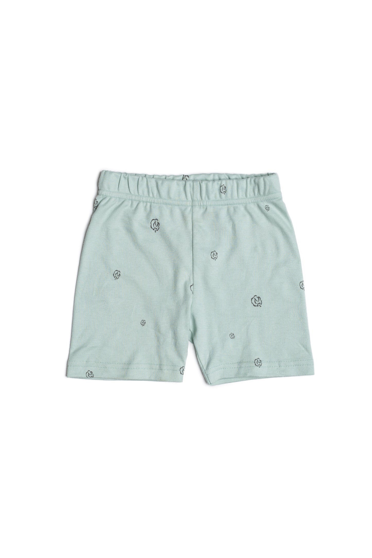 Kids Summer Pyjamas in sage cotton bloom organic Egyptian cotton, lifestyle view
