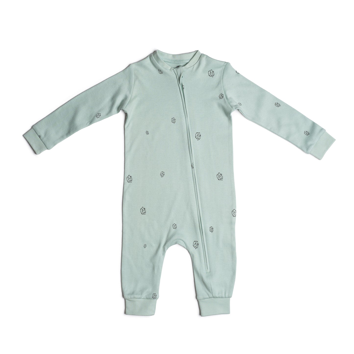 Overall Jumpsuit - Sage with Cotton Bloom