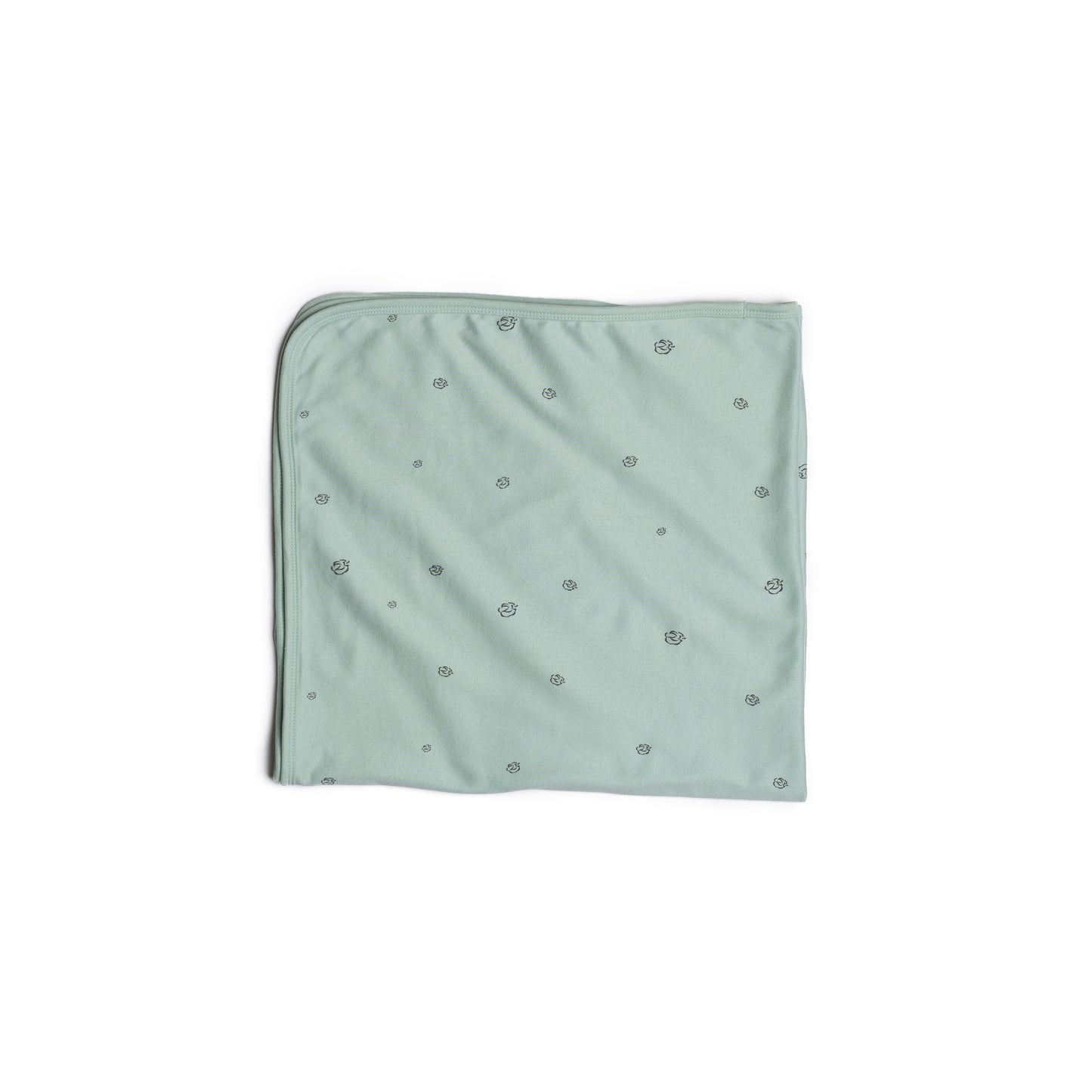 Baby Blanket - Sage with Cotton Bloom
