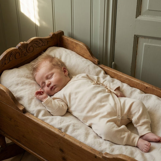 Caico Cotton lifestyle — Baby Kimono Sleepsuit Alabaster