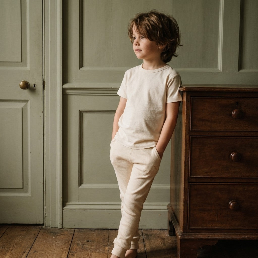 Caico Cotton lifestyle — Kids Lounge Pants Alabaster