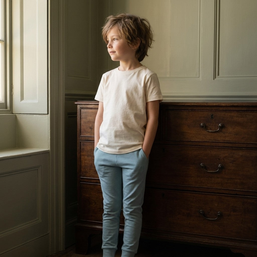 Caico Cotton lifestyle — Kids Lounge Pants Dusky Blue