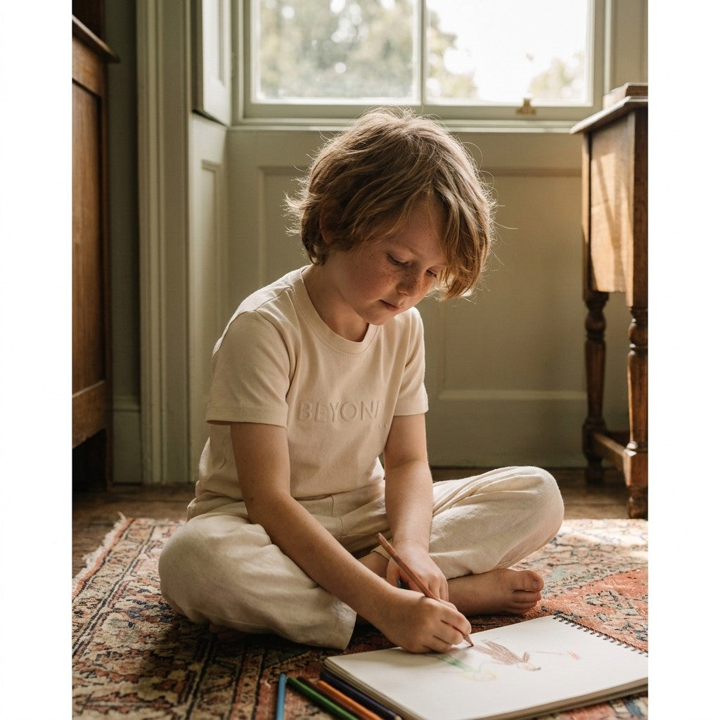 Caico Cotton lifestyle — Kids Lounge Tee Alabaster