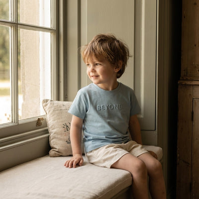 Caico Cotton lifestyle — Kids Lounge Tee Dusky Blue