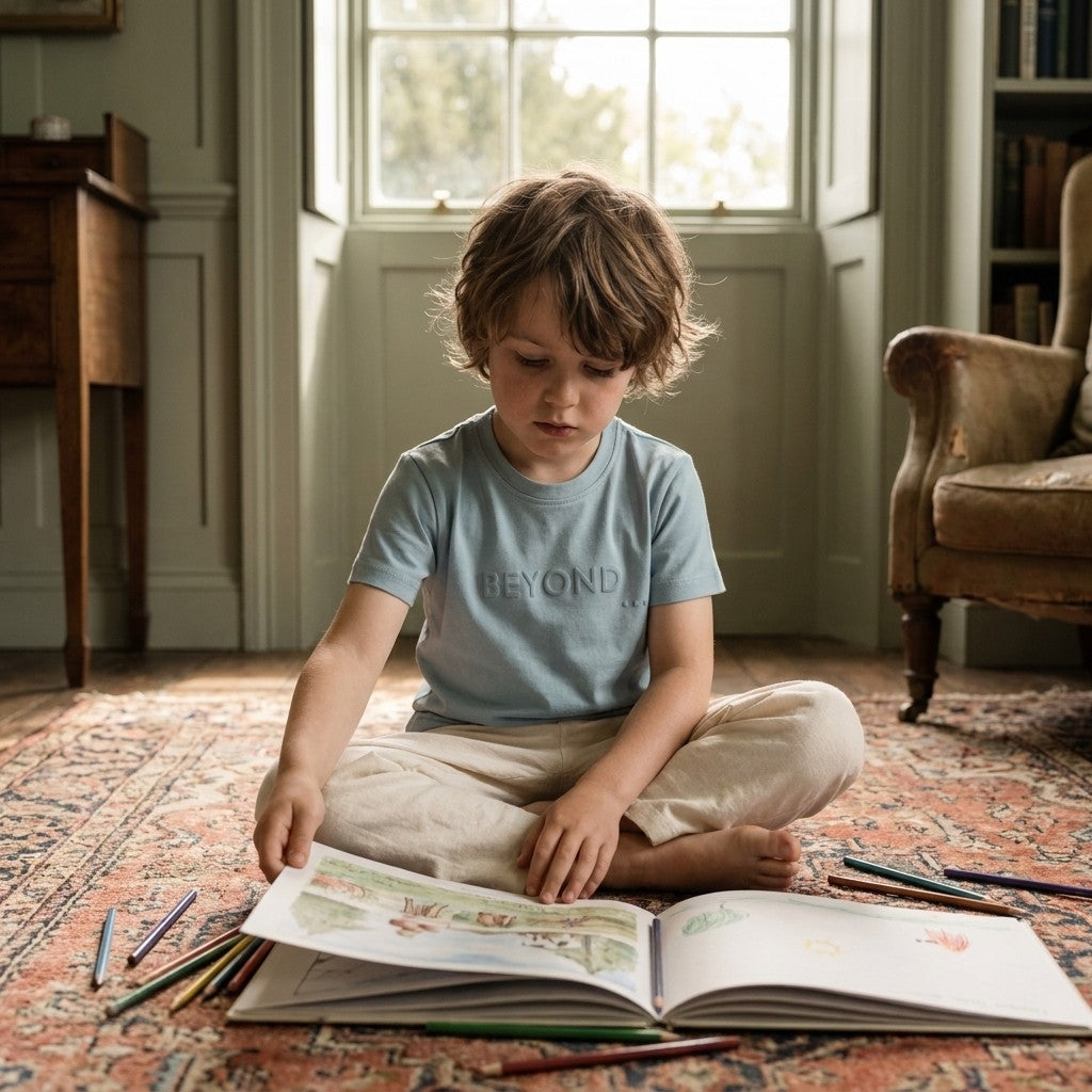 Caico Cotton lifestyle — Kids Lounge Tee Dusky Blue