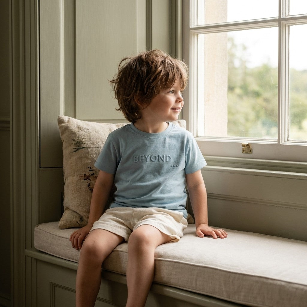 Caico Cotton lifestyle — Kids Lounge Tee Dusky Blue