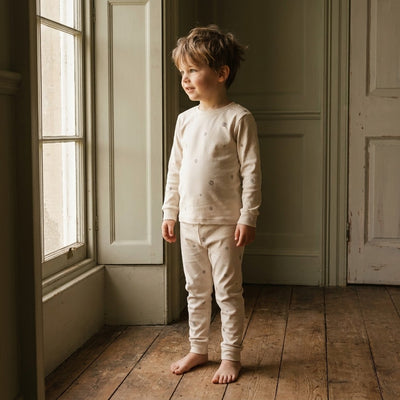 Caico Cotton lifestyle — Kids Long Sleeve Pyjamas Alabaster Cotton Bloom