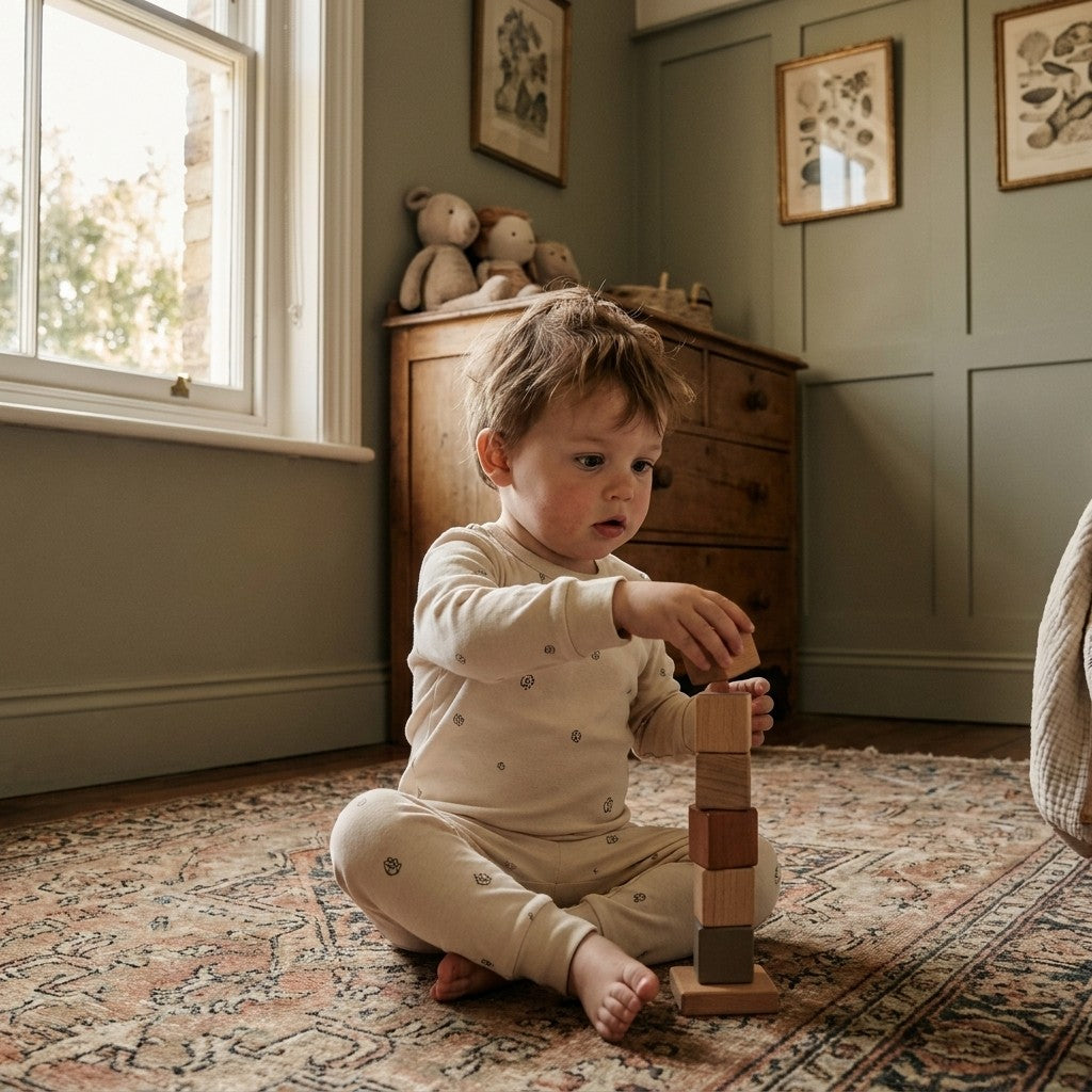 Caico Cotton lifestyle — Kids Long Sleeve Pyjamas Alabaster Cotton Bloom