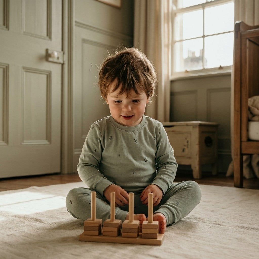 Caico Cotton lifestyle — Kids Long Sleeve Pyjamas Sage Cotton Bloom