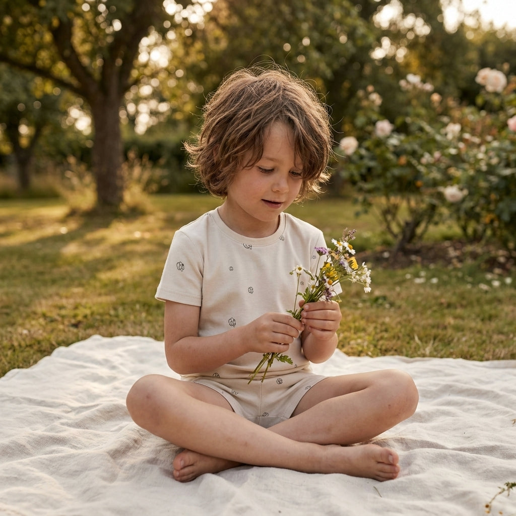 Kids Summer Pyjamas Alabaster — 6yo lawn evening