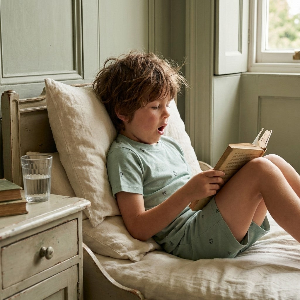 Caico Cotton lifestyle — Kids Summer Pyjamas Sage Cotton Bloom