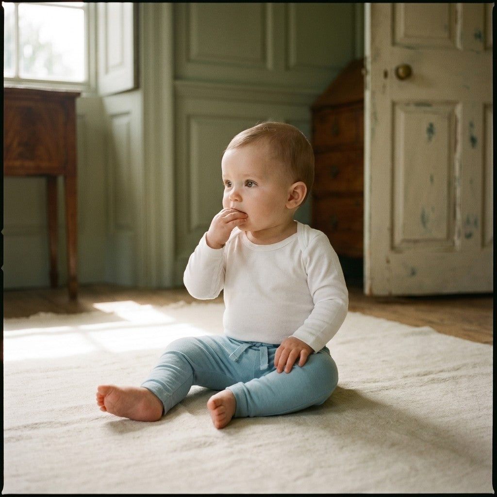 Caico Cotton lifestyle — Baby Leggings Dusky Blue
