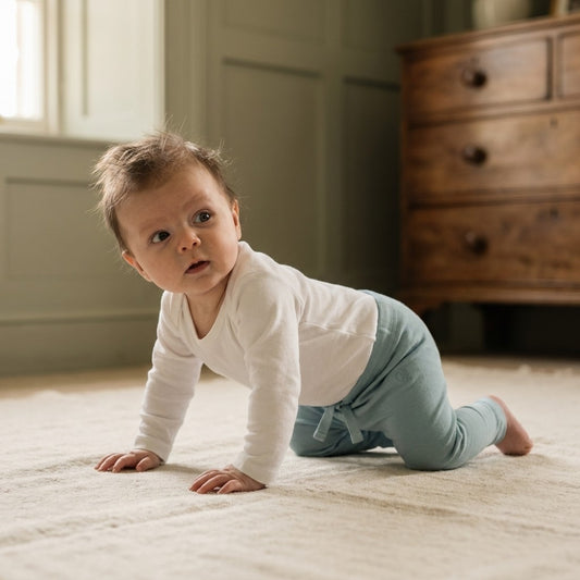Caico Cotton lifestyle — Baby Leggings Dusky Blue