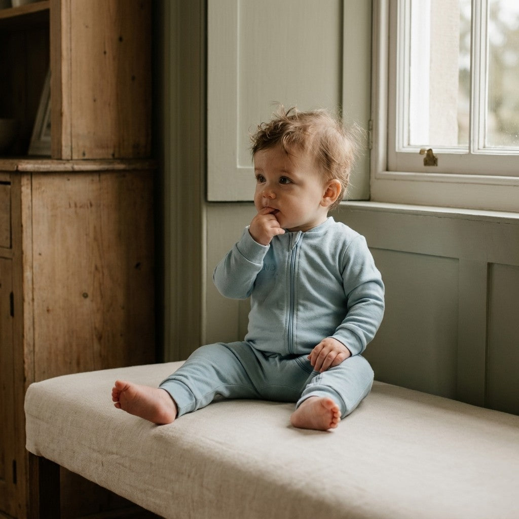Caico Cotton lifestyle — Baby Overall Jumpsuit Dusky Blue