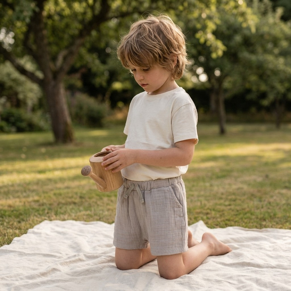 Caico Cotton lifestyle — Kids Comfy Shorts Rocky Stone