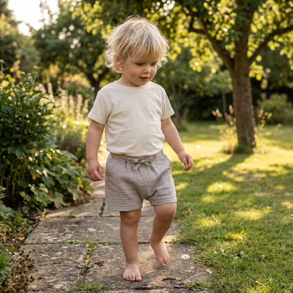 Caico Cotton lifestyle — Kids Comfy Shorts Rocky Stone