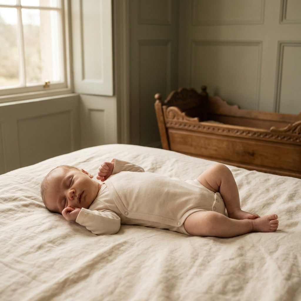 Caico Cotton lifestyle — Baby Crossover Bodysuit Alabaster
